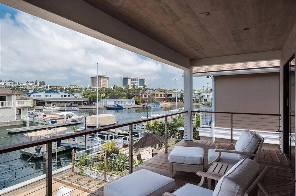Newport Beach harborfront balcony from a custom home by Shipwright Homes