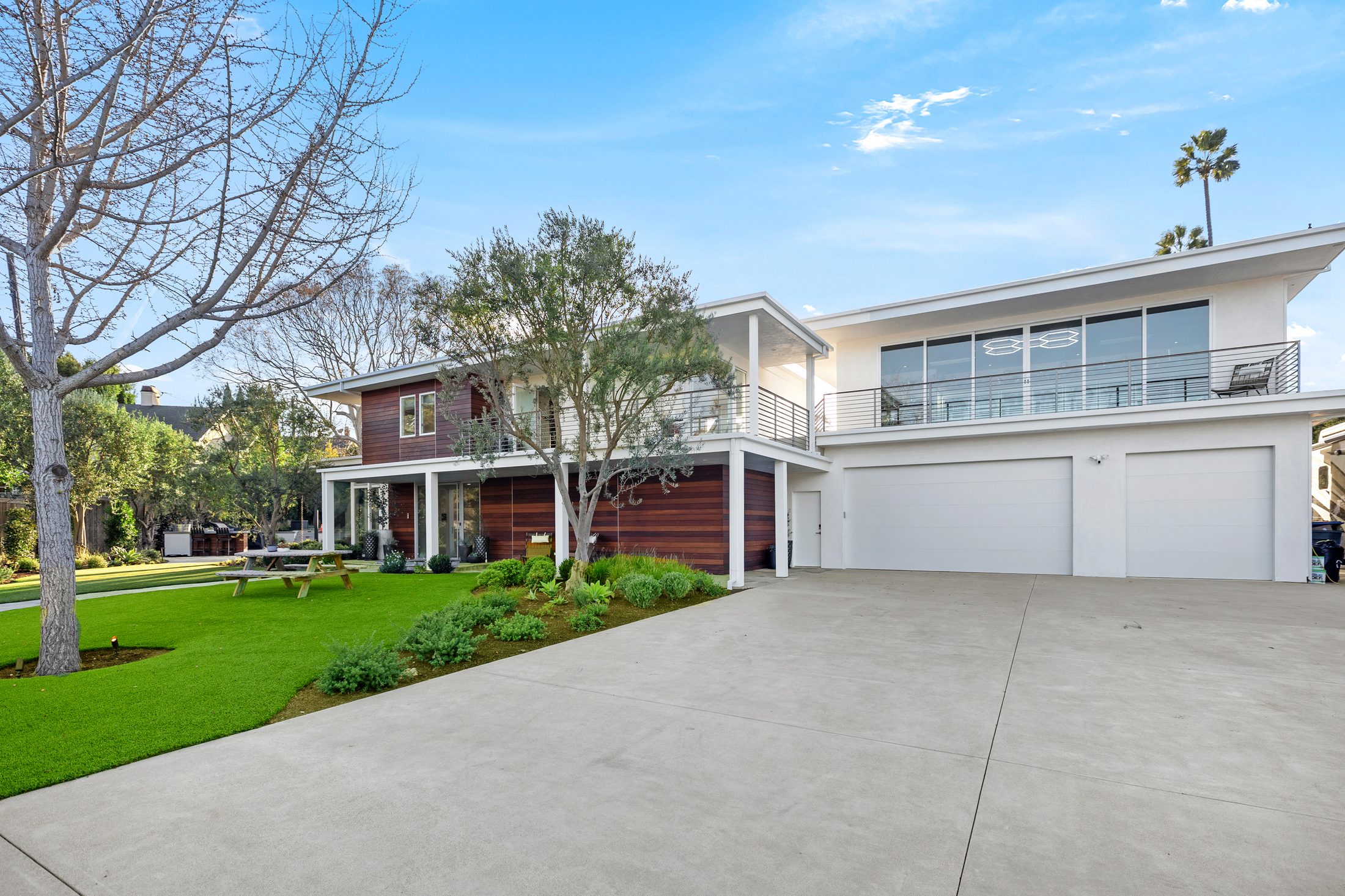 Modern custom home exterior built by Shipwright Homes